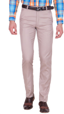 American-Elm Slim Fit Men Brown Trousers