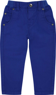 Life by Shoppers Stop Regular Fit Boys Dark Blue Trousers, Royal blue