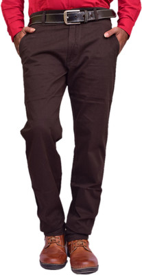 

British Terminal Chinos Skinny Fit Men's Brown Trousers, Dark brown