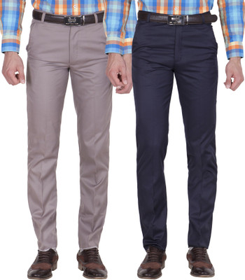 American-Elm Slim Fit Men Multicolor Trousers