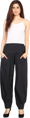 

Ankita Solid Cotton Blend Women Harem Pants, Black