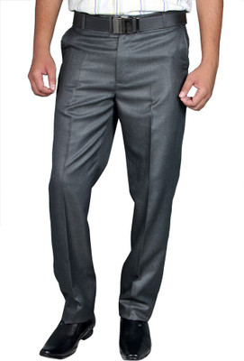 Routeen Slim Fit Men's Black Trousers