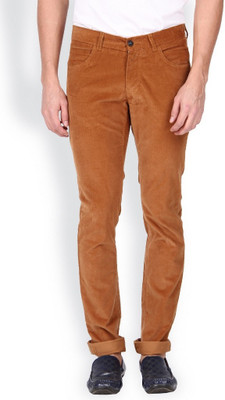 

Blackberrys Slim Fit Men's Brown Trousers, Vintage gold