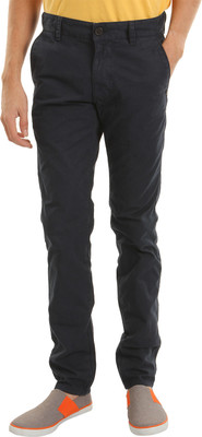 

Indian Terrain Regular Fit Men's Dark Blue Trousers, Deep indigo