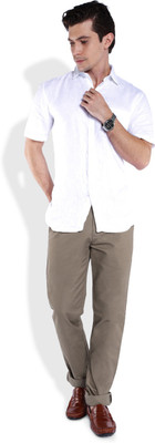 Parx Slim Fit Men's Brown Trousers