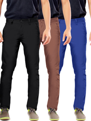 

Uber Urban Slim Fit Men's Black, Brown, Blue Trousers, Black;blue;brown