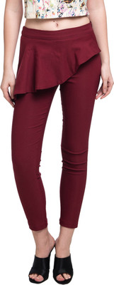 Uptownie Lite Regular Fit Women's Maroon Trousers