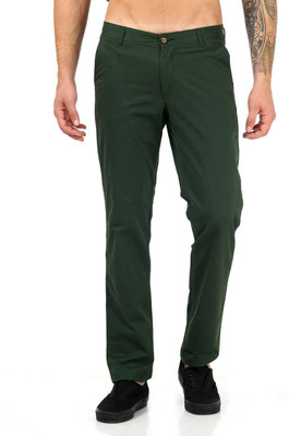 

London Fog Slim Fit Men's Dark Green Trousers, Dark olive
