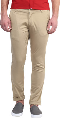 

Bukkl Slim Fit Men's Beige Trousers