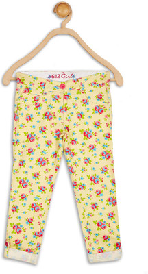 

612 League Regular Fit Girls Yellow Trousers