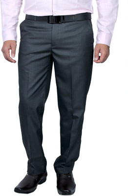 

Routeen Slim Fit Men's Grey Trousers