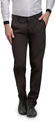 

Being Fab Slim Fit Men's Brown Trousers, Brown;black
