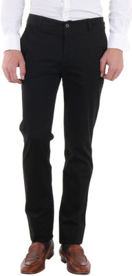 

Routeen Slim Fit Men's Black Trousers