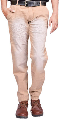 BRITISH TERMINAL Regular Fit Men Cream Trousers