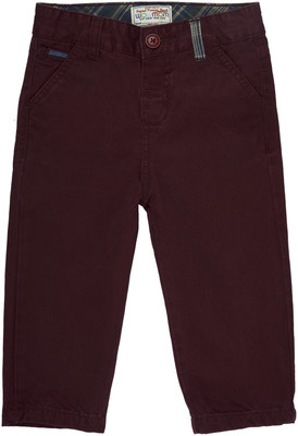 

Wow Mom Regular Fit Boys Maroon Trousers, Deep maroon