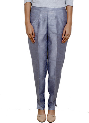 

IndiWeaves Slim Fit Women's Grey Trousers