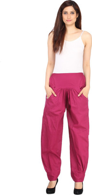 

Ankita Solid Cotton Blend Women Harem Pants, Fushia