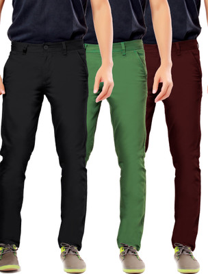 

Uber Urban Slim Fit Men's Black, Green, Maroon Trousers