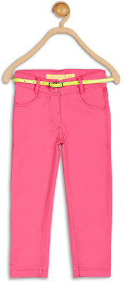 

612 League Regular Fit Girls Pink Trousers, Fuschia