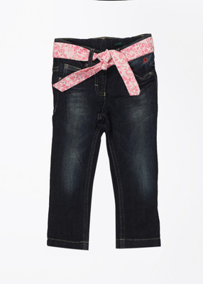 

United Colors of Benetton. Slim Fit Baby Girls Blue Trousers, 902