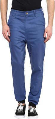 HYPERNATION Slim Fit Men Blue Trousers HYPERNATION Slim Fit Men Blue Trousers