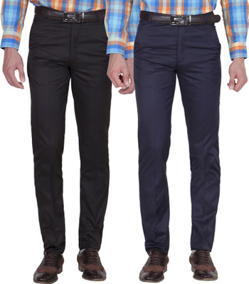 American-Elm Slim Fit Men Multicolor Trousers