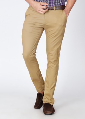 

The Indian Garage Co. Slim Fit Men's Beige Trousers, Khaki