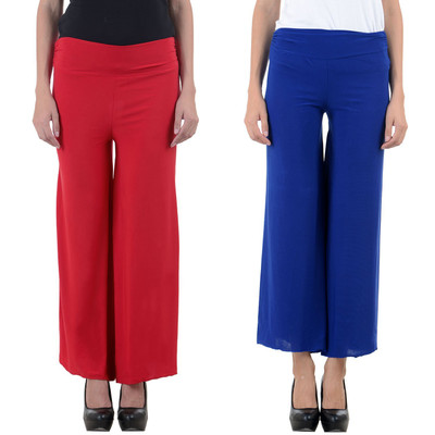 

Unitedway Regular Fit Women's Red Trousers, Red and blue
