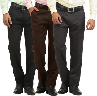 INSPIRE Slim Fit Men Black Trousers