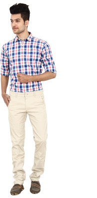

Carbon Slim Fit Men's Cream Trousers