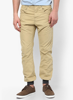

Jack & Jones Regular Fit Men's Beige Trousers, Twill