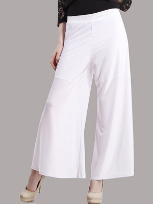 Peptrends Regular Fit Women's White Trousers