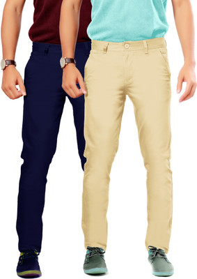 

Uber Urban Rocky Slim Fit Men's Blue, Beige Trousers, Beige;blue