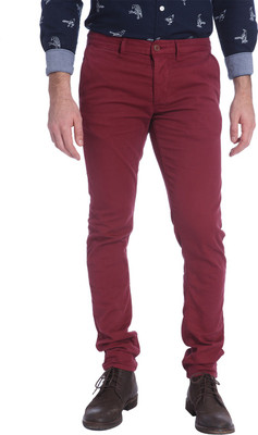 

Jack & Jones Slim Fit Men's Maroon Trousers, Burgundy