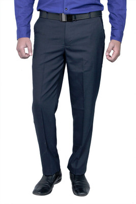 

Routeen Slim Fit Men's Blue Trousers