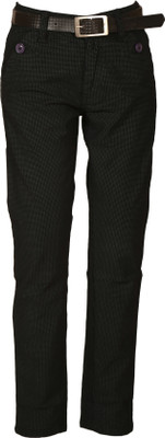 AWACK Regular Fit Boys Black Trousers