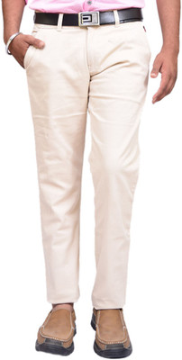 BRITISH TERMINAL Slim Fit Men White Trousers