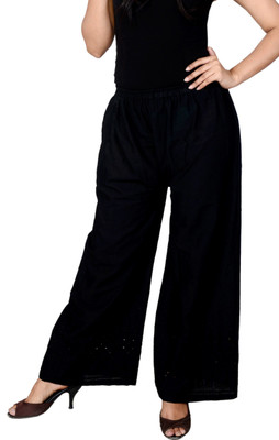 

Lystock Regular Fit Women's Black Trousers, Black with chicken kari