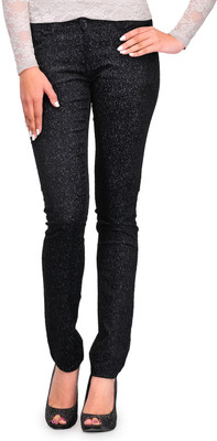 Fashion Cult Slim Fit Women Black Trousers