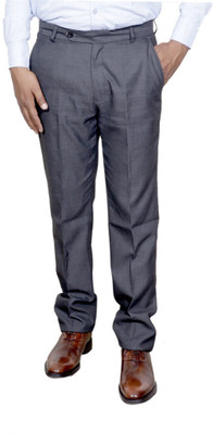 IndiWeaves Regular Fit Men Grey Trousers