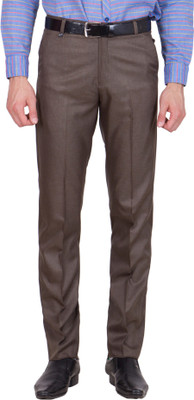 

Tiger Grid Slim Fit Men's Brown Trousers
