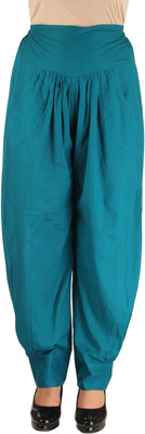

Ankita Solid Cotton Blend Women Harem Pants, Turquoise blue