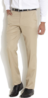 AD & AV Regular Fit Men Cream Trousers
