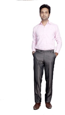 IndiWeaves Regular Fit Men Grey Trousers