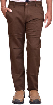 BRITISH TERMINAL Slim Fit Men Brown Trousers