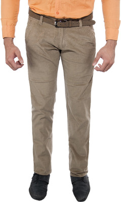 Le-Meiux Slim Fit Men's Beige Trousers