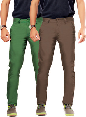 

Uber Urban Rocky Slim Fit Men's Brown, Green Trousers