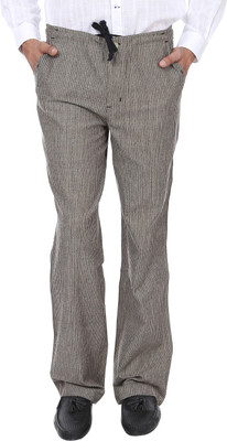 Reevolution Stripe Regular Fit Men's Black, Beige Trousers