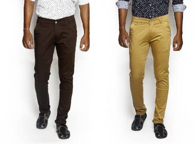 Bdow Fashion Collection Slim Men's Brown, Yellow Jeans