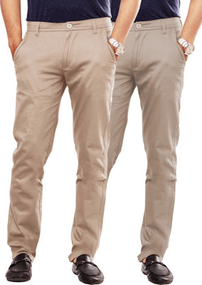 

Uber Urban Sleek Slim Fit Men's Cream, Beige Trousers, Olive;skinny